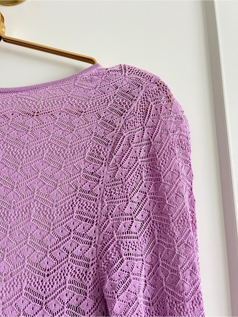House of Harlow 1960 Lavender Crochet Bell Sleeve Cover Up Dress Size Small - Picture 15 of 15